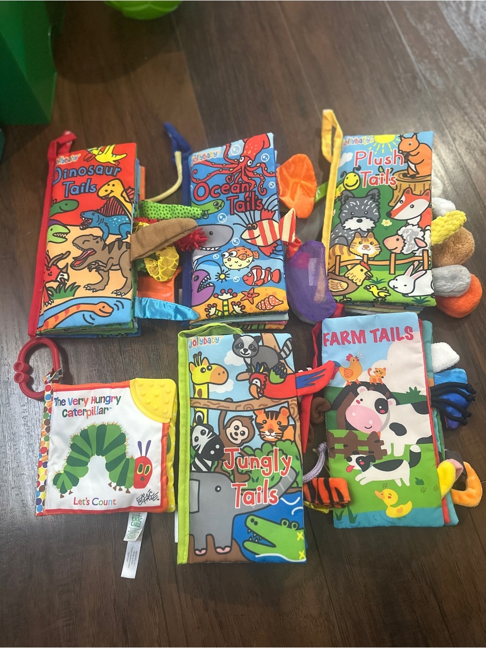 Tails Soft Activity Books & The Very Hungry Caterpillar 6 Baby Sensory Toy Books